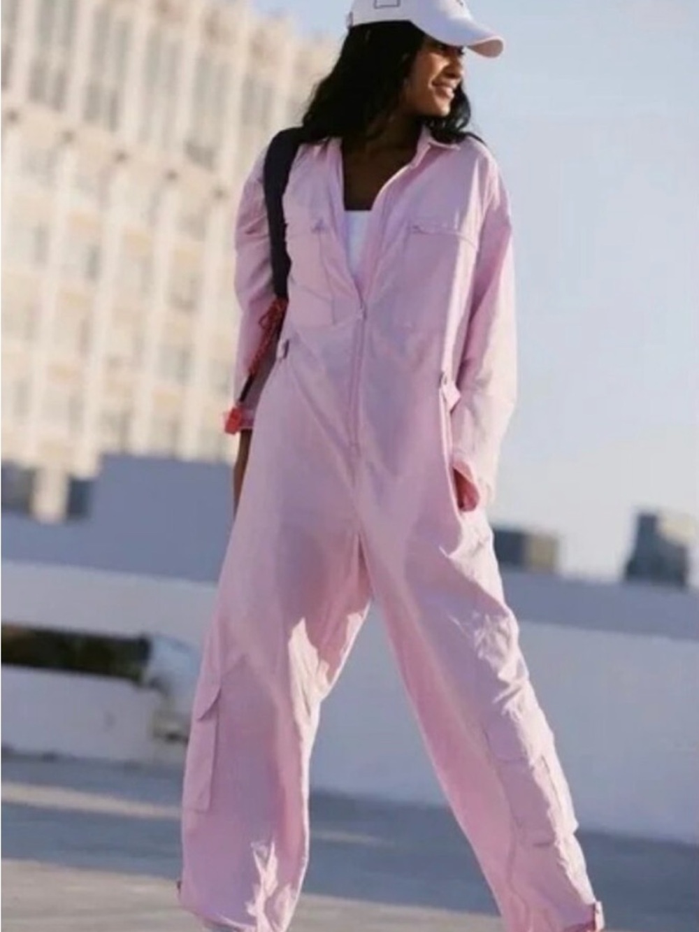 Free People Mesmerize Me Coveralls Pink Utility Jumpsuit